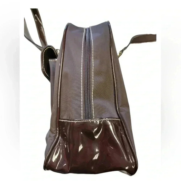 Isaac Mizrahi Brown Patent Leather Shoulder Bag  Purse - Picture 6 of 12